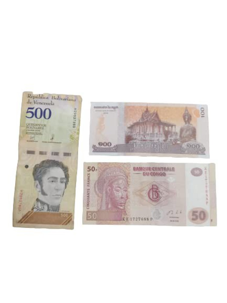 Set of 3 Old Real Foreign Currency Notes for Collections (Size-Large Notes)