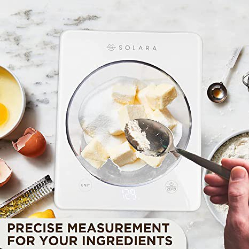 SOLARA Weight Machine for Kitchen | Digital Kitchen Scale for Home | Electronic Weight Machine for Shop | Food Weighing Scale | White