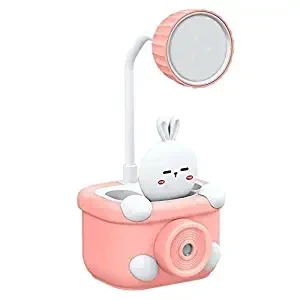 WISHKEY 3 in 1 USB Chargeable LED Light Table Night Lamp for Kids Bedroom with Pencil Sharpener and Pen Holder Stand for Girls and Boys, Perfect Study Desk Lamp for Home Decoration (Multicolor)