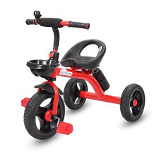Bliss Bunny Tricycle for Kids with a Front Basket, Water Bottle on Rear Side, Bell and Color Wheels for Boys and Girls for Age 1 to 5 yrs (Red)