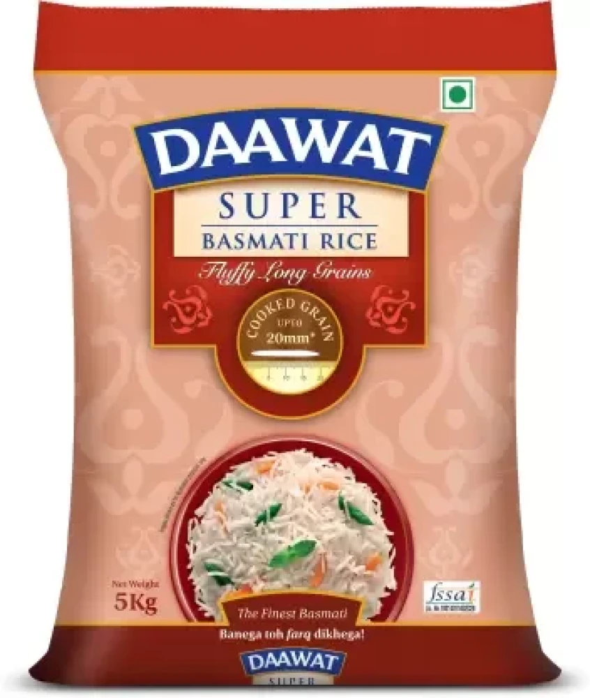 Daawat Super Basmati Rice (Long Grain)  (5 kg)