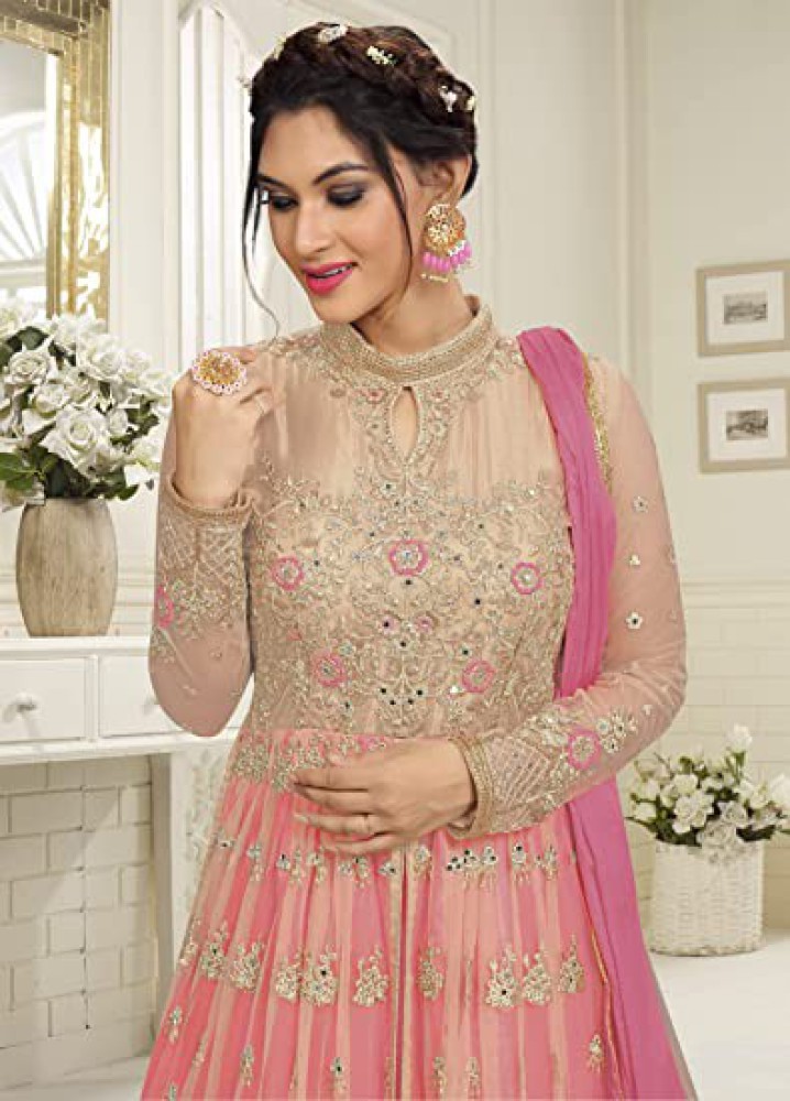 PANASH TRENDS Women's Net Embroidery Anarkali Salwar Suit - Full Stitched