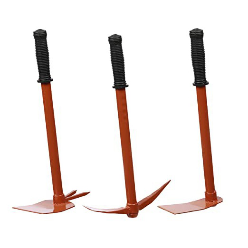 TRUPHE Talos Gardening Tiller Set - Garden Hoe, Tiller, Hand Hoe with 3 Prongs Combo | Set of 3 | | Agriculture Equipment for Digging | Durable and Sturdy | Comfortable Grip Handle | Rust Free Metal (Orange and Black)